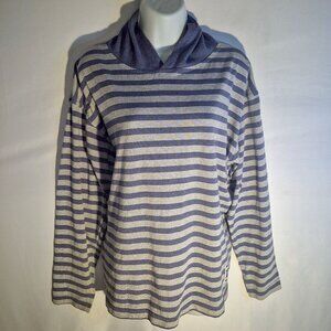 Cabo Coast hooded Top, Blue-grey-white in size Medium